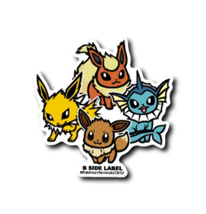 Official Pokemon B-Side Label Japan Sticker - Eevee & Evolutions