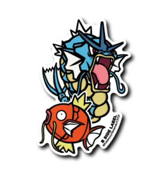 Official Pokemon B-Side Label Japan Sticker - Magikarp & Gyarados