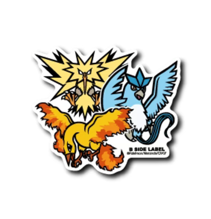 Official Pokemon B-Side Label Japan Sticker - Articuno & Zapdos & Moltres