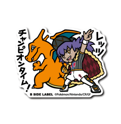 Official Pokemon B-Side Label Japan Sticker - Leon & Charizard
