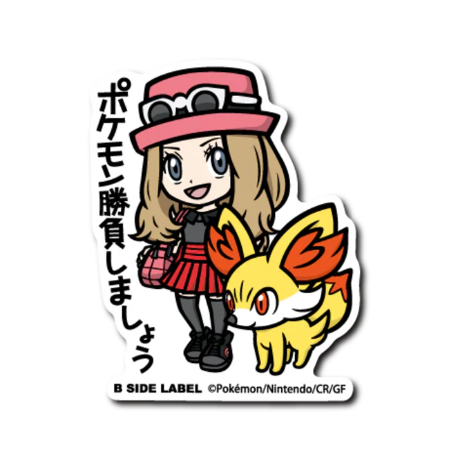 Official Pokemon B-Side Label Japan Sticker - Serena & Fennekin