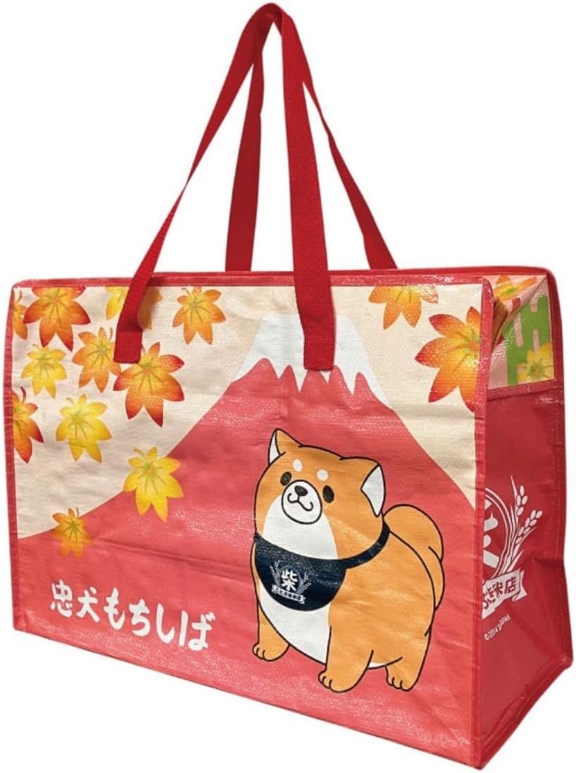 Faithful Dog Mochishiba Large Souvenir Eco Tote Bag - Mount Fuki Red Ver - SK Japan - BAG-SKJ-0004