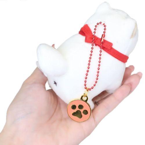 Faithful Dog Mochishiba Plush Keychain w/ Charm - Ume - SK Japan - PLU-SKJ-0002