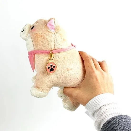 Faithful Dog Mochishiba Plush w/ Charm - Sakura - SK Japan - PLU-SKJ-0008