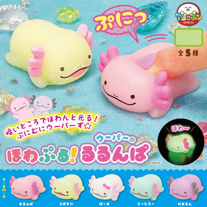 Howapuru Wooper Rurunpa Axolotl Light Up Toy Figure Gashapon Complete Set Gacha - GPN-AMU-0013SET