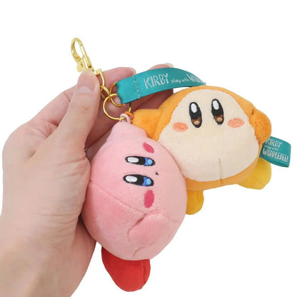 Kirby Mascot Kirby Play with Waddle Dee Mascot Friends Keychain Plush - PLU-SAN-0030