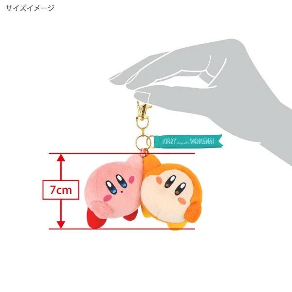 Kirby Mascot Kirby Play with Waddle Dee Mascot Friends Keychain Plush - PLU-SAN-0030