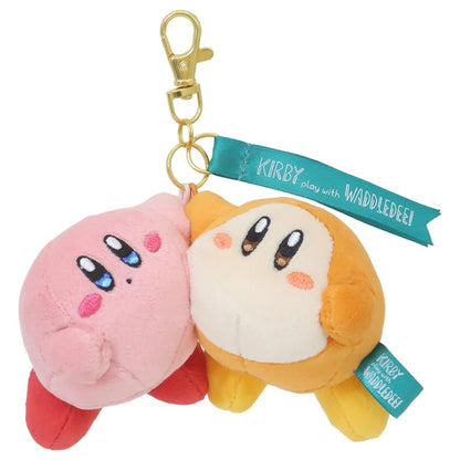 Kirby Mascot Kirby Play with Waddle Dee Mascot Friends Keychain Plush - PLU-SAN-0030