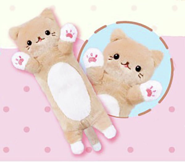 Nigitte! Nyanko Pukyu - Squeeze Kitty Long Cat Kawaii Plush Toy Chashiro Brown Ver - PLU-YEL-0002B-