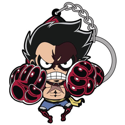 One Piece - Luffy Gear 4 - Tsumamare Pinched Rubber Strap Keychain - KEY-COS-0071