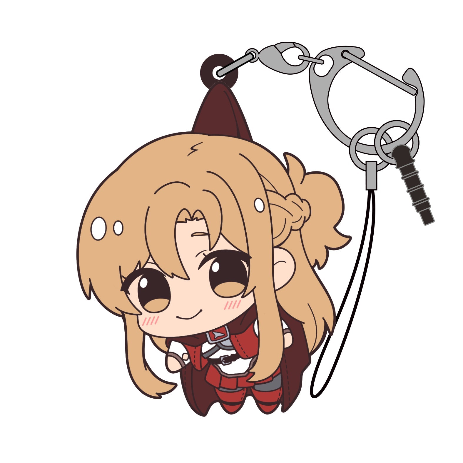 Sword Art Online Progressive - Asuna Cape Ver. - Tsumamare Pinched Rubber Strap Keychain - KEY-COS-0015